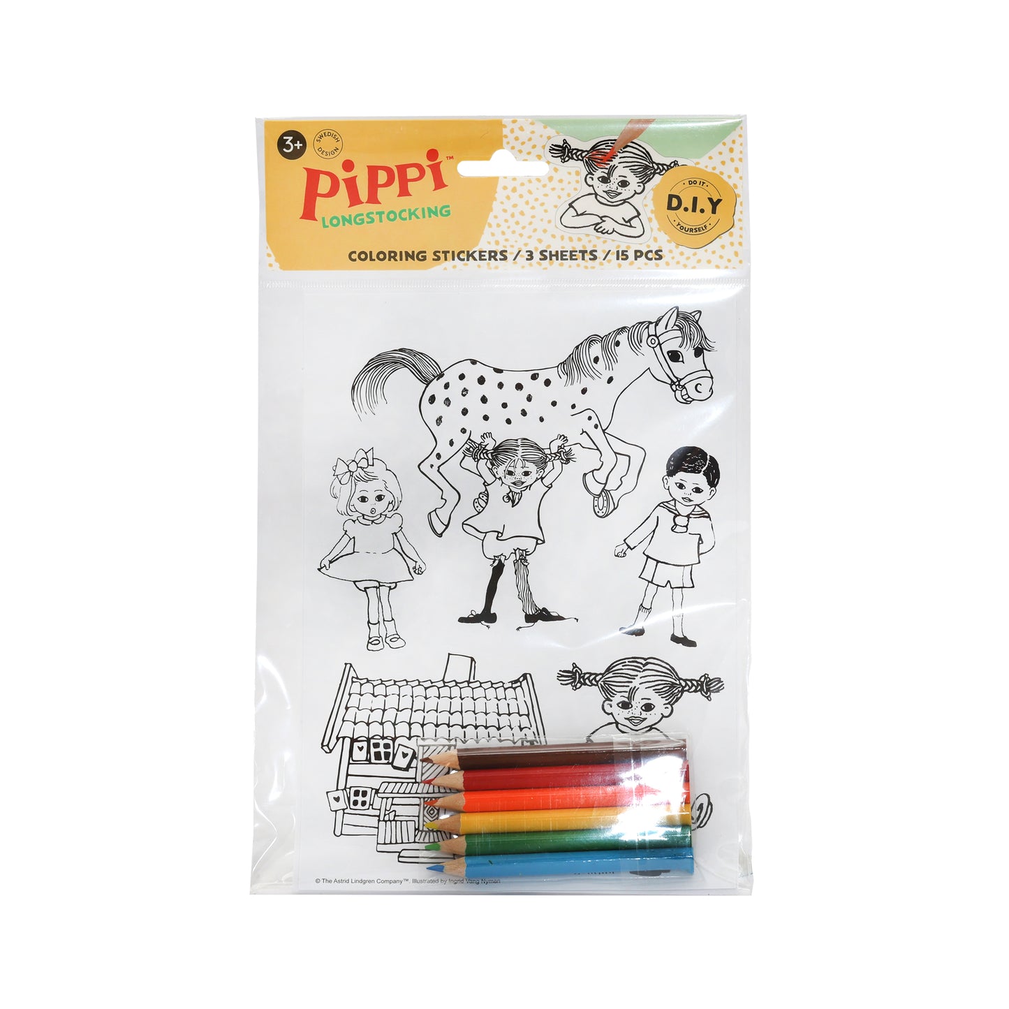 PIPPI KLISTERMÄRKEN ATT FÄRG