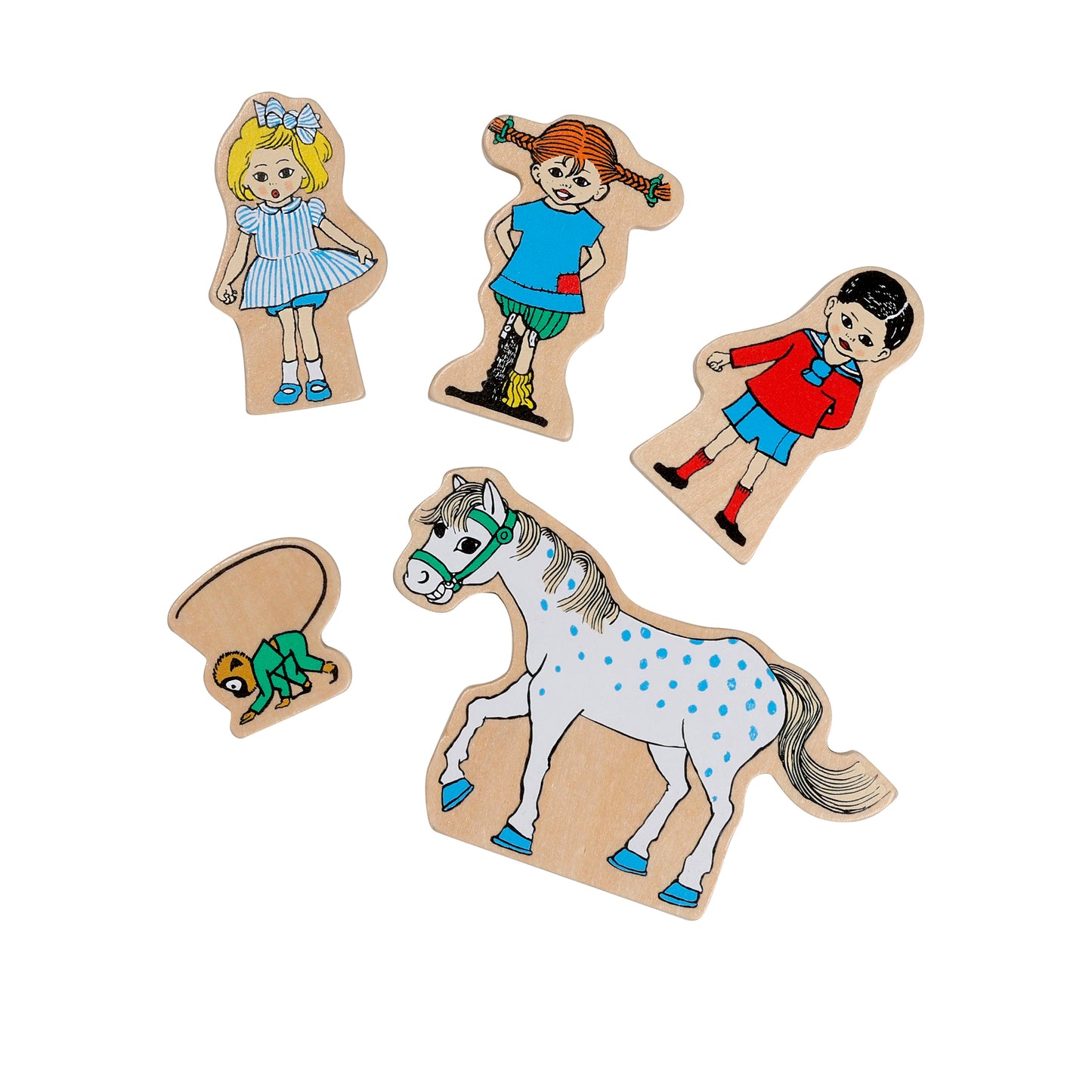 PIPPI FIGURSET I TRÄ