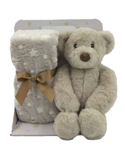 Carlo Baby Fleecefilt Brun Stjärna & Gosedjur Beige Nalle