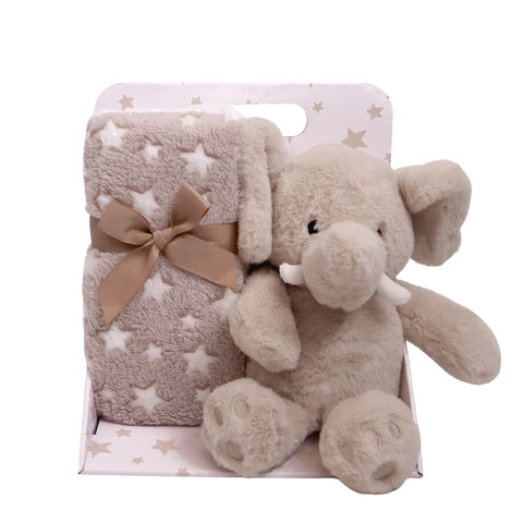 Carlo Baby Fleecefilt Brun Stjärna & Gosedjur Beige Elefant - bild 7