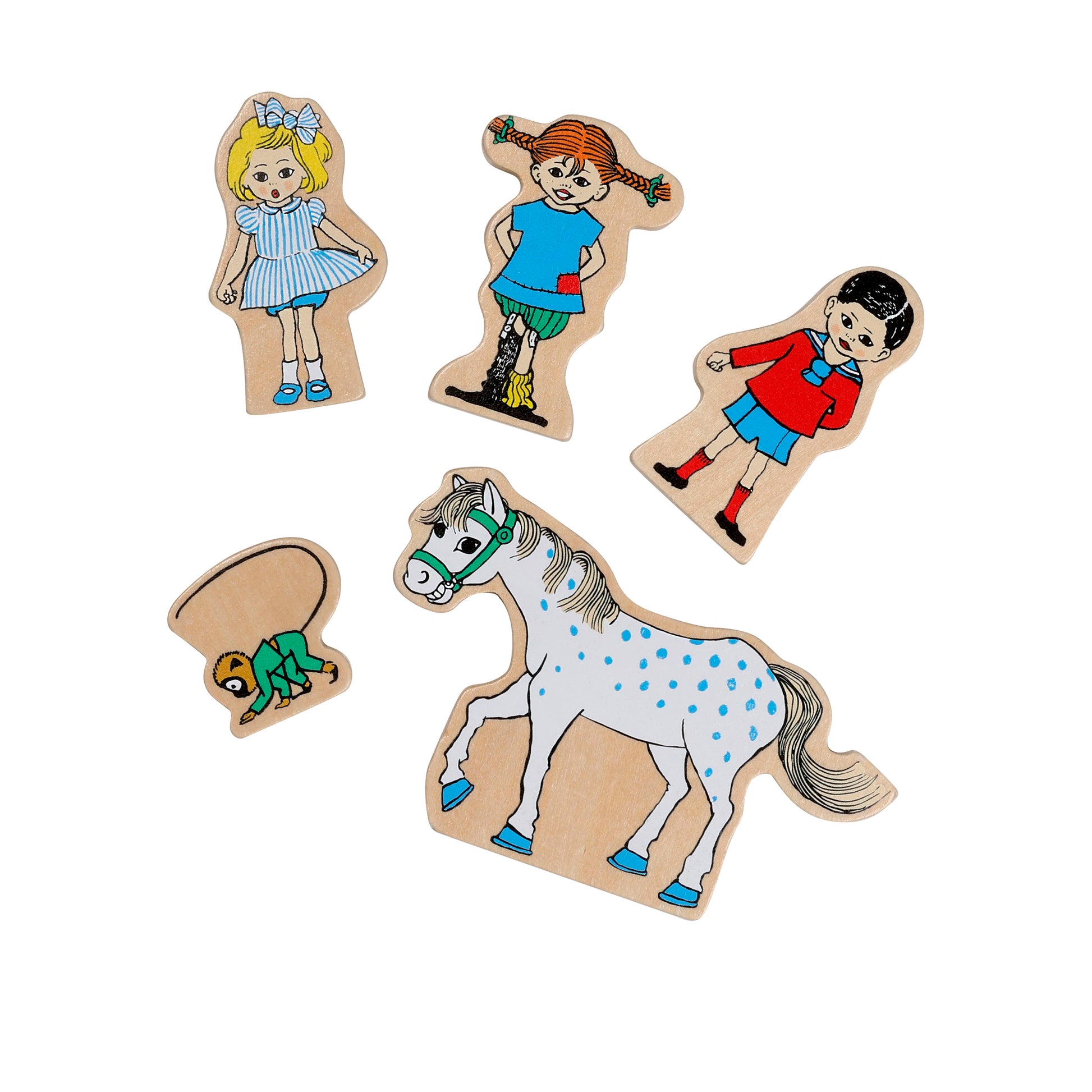 PIPPI FIGURSET I TRÄ
