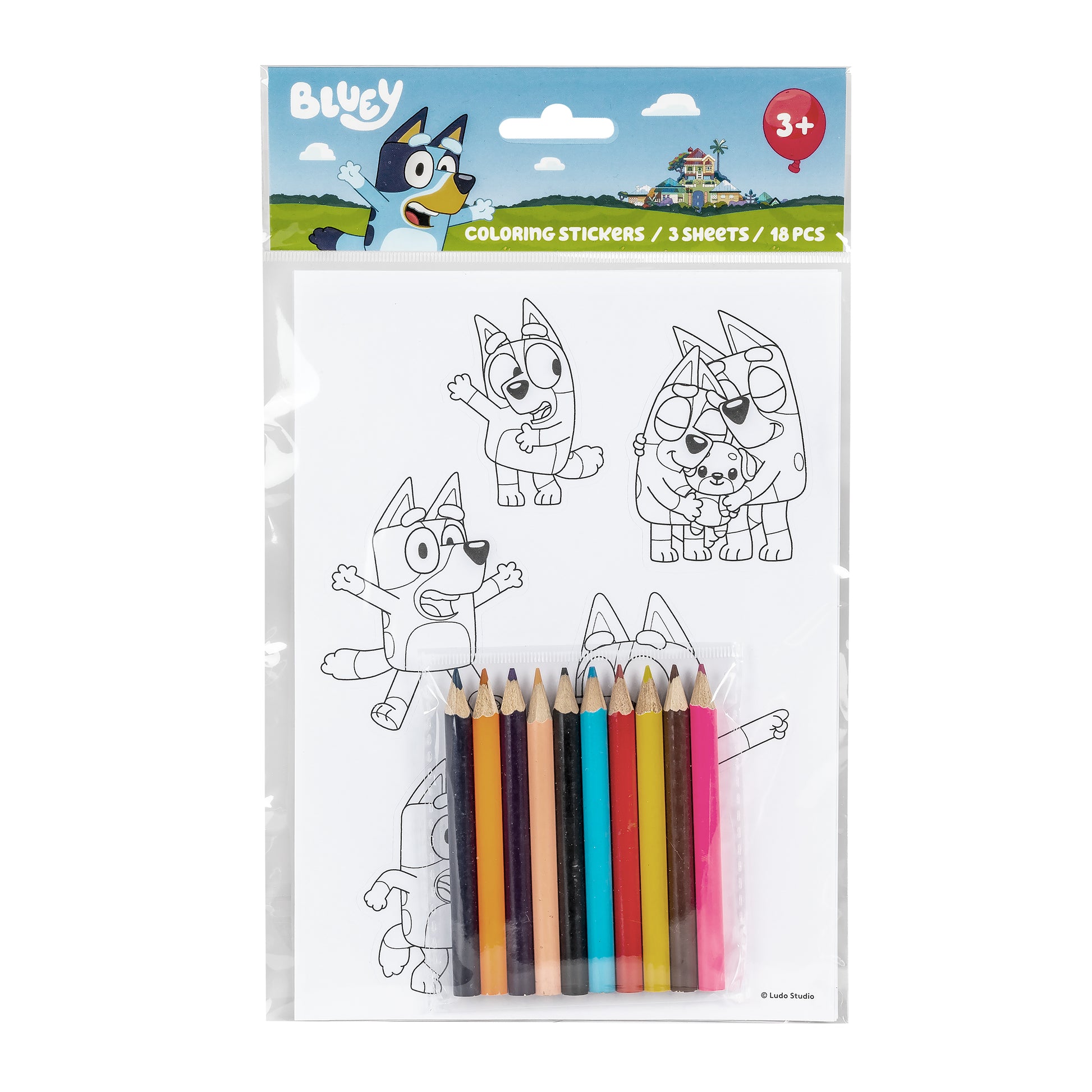 BLUEY KLISTERMÄRKEN ATT FÄRG