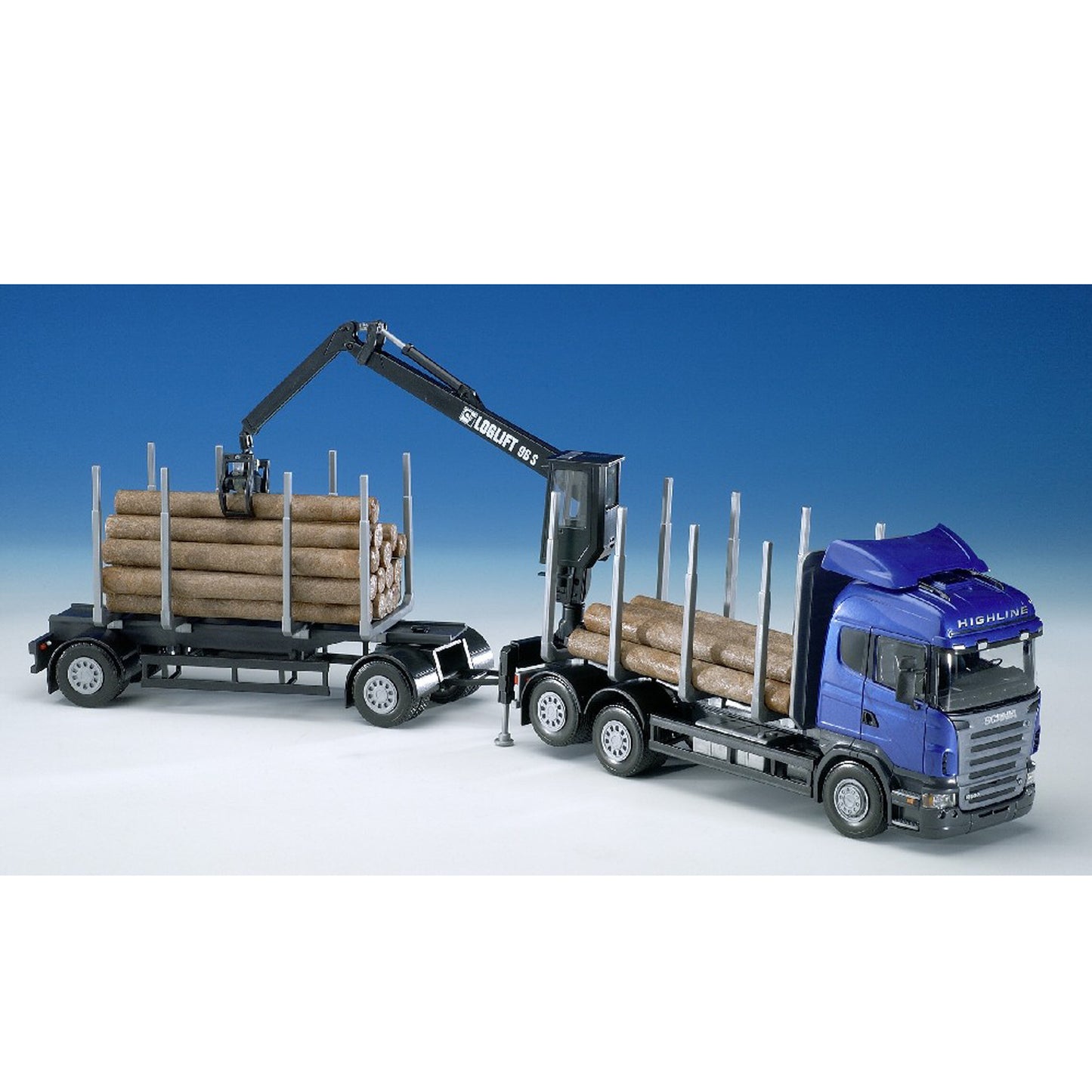SCANIA TIMMERBIL 2 AXLAD, BLÅ