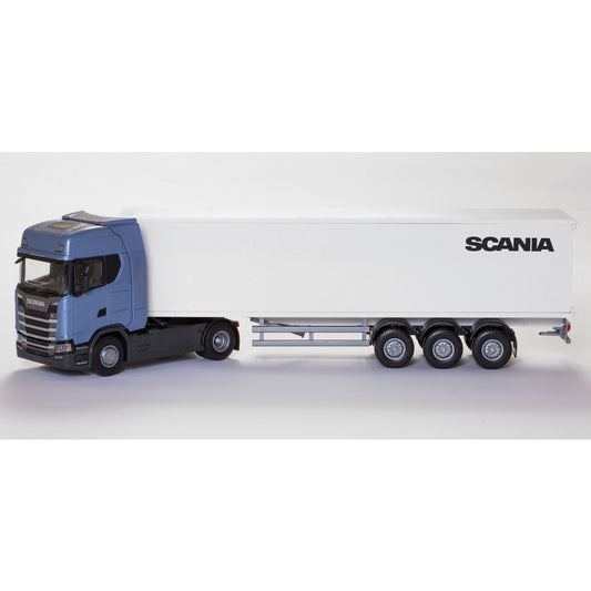 SCANIA SEMI S 410 BOX, BLÅ