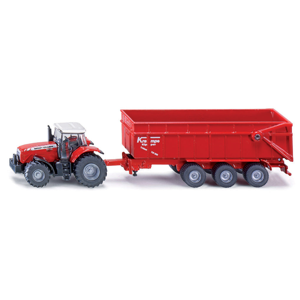 TRAKTOR M.F,3-AXLAT SLÄP 1:87